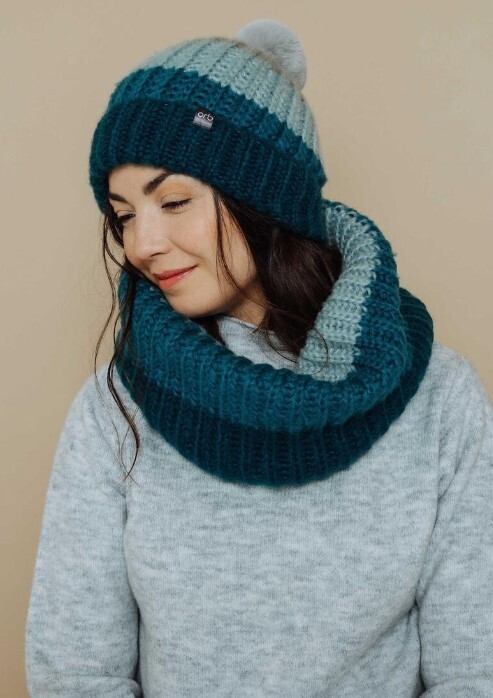 Orb 1462 Cozy Beanie-Wintergreen Stripe