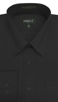 Mens Relaxed Fit Dress Shirt-Black