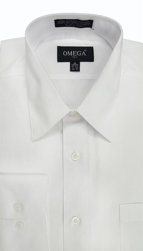 Mens Relaxed Fit Dress Shirt-White