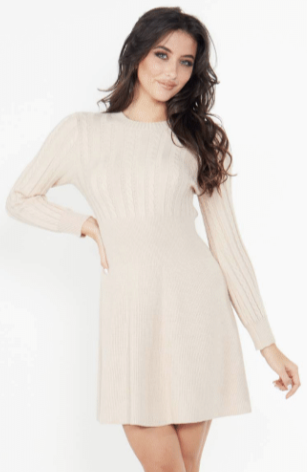A032277 Butterfly Weed Sweater Dress-Beige