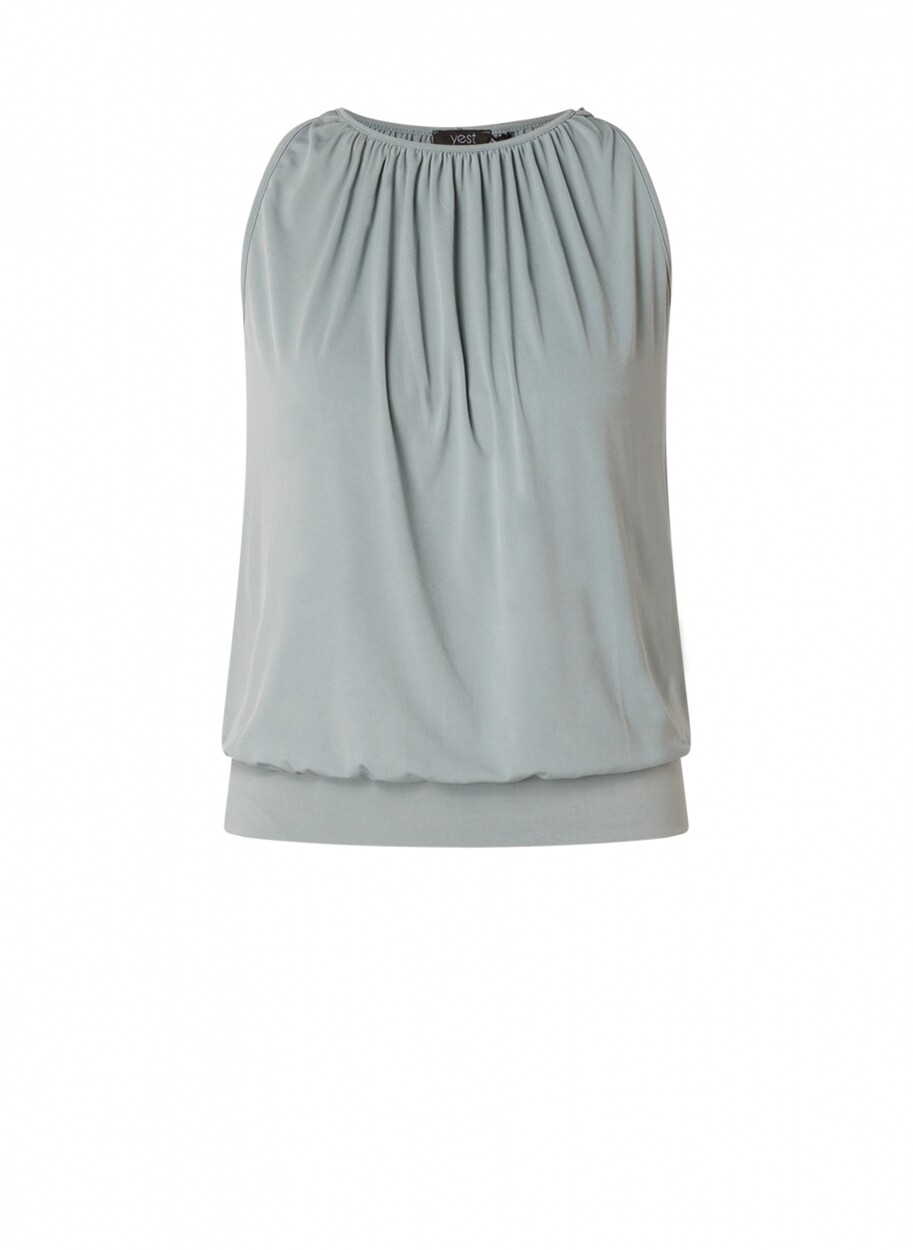 Chiara Pleated Sleeveless Top-Soft Mist
