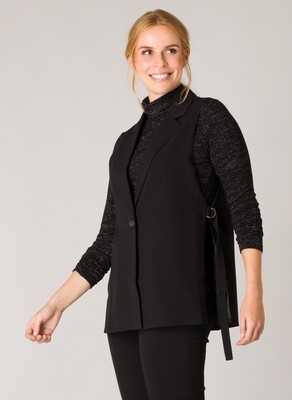Charlotte Sleeveless Blazer-Black