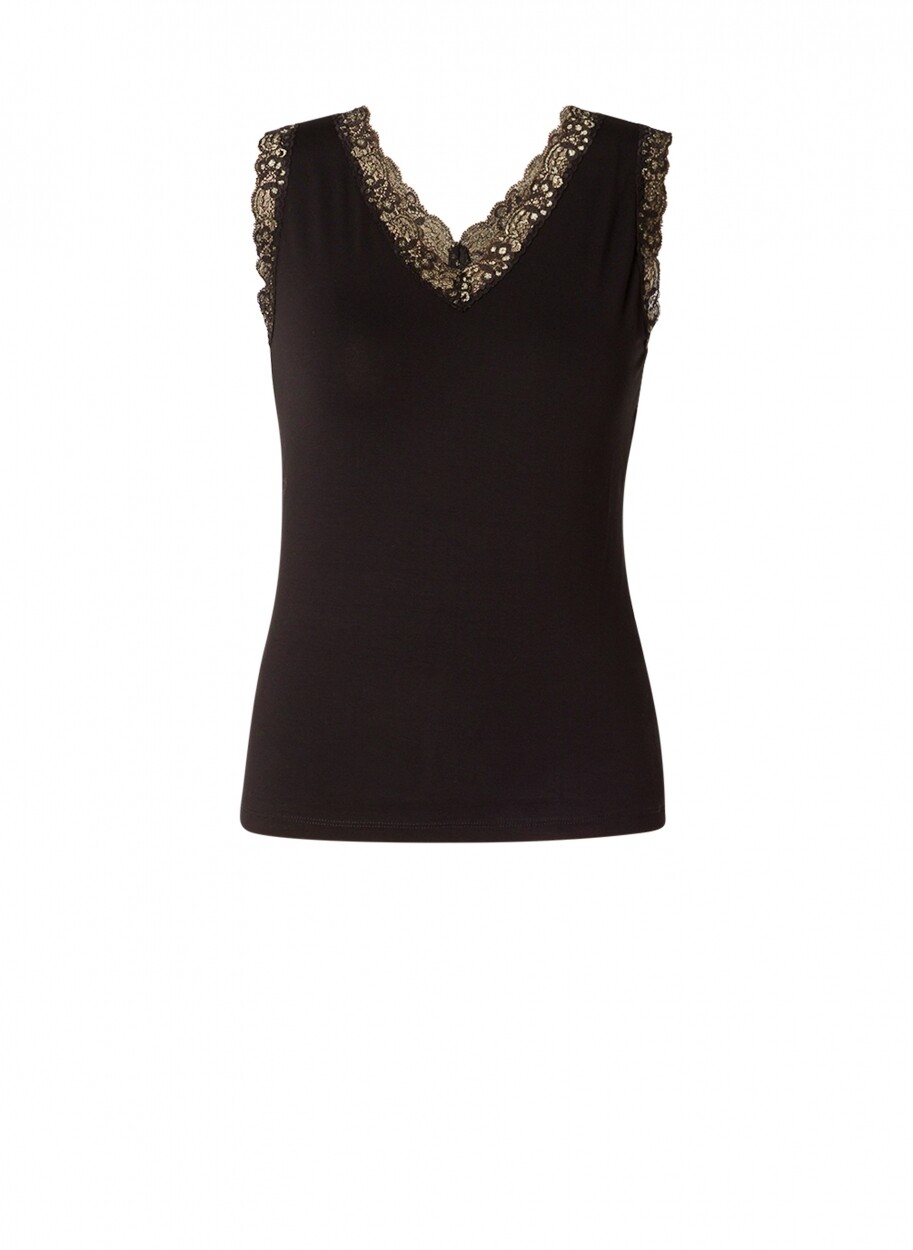 Chaymae Lace Top-Black
