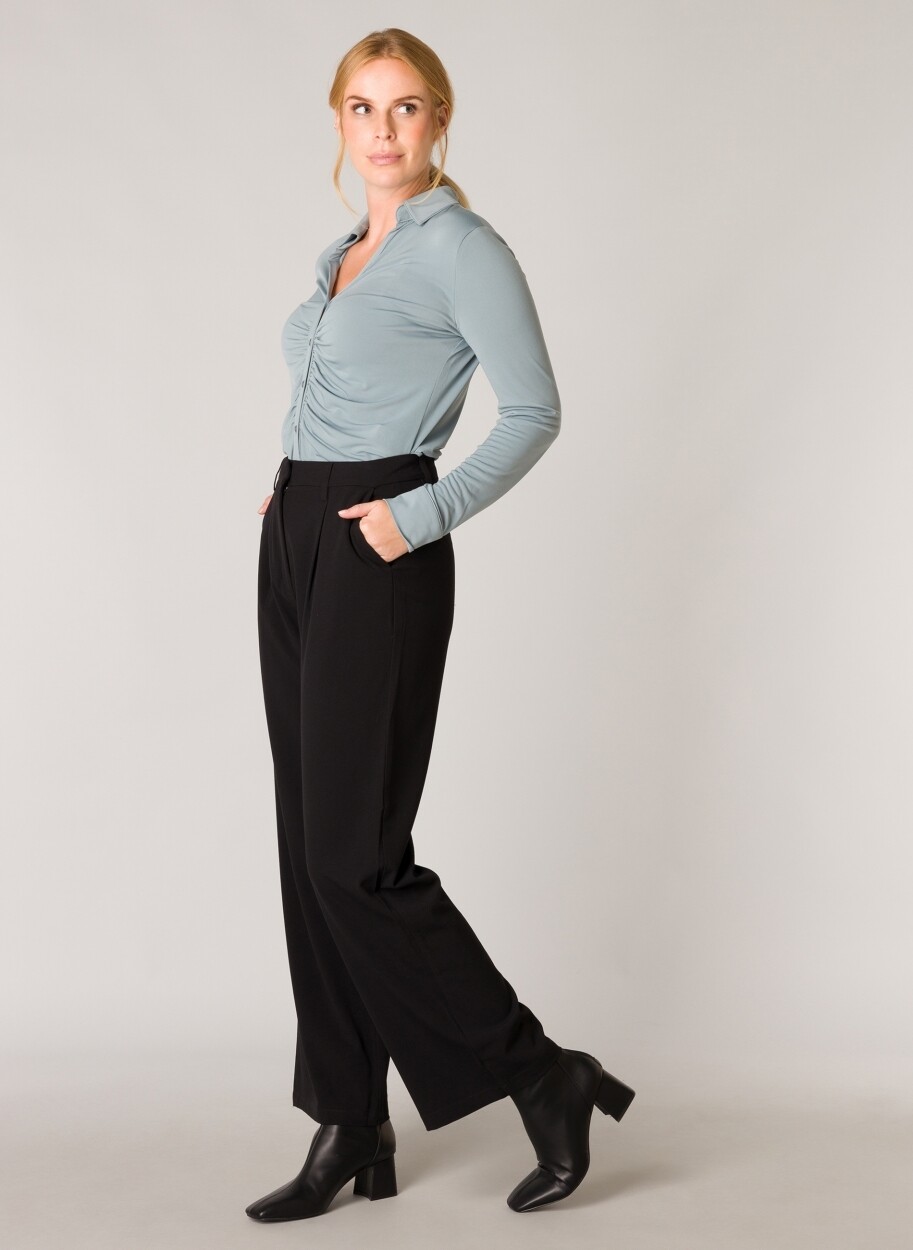 Christina Wide Trousers-Black