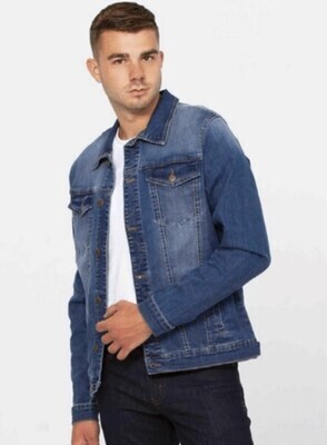 Bill Basic Denim Jacket-Stone Wash