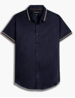 34026 Gareth Stretch Polo Shirt-Navy