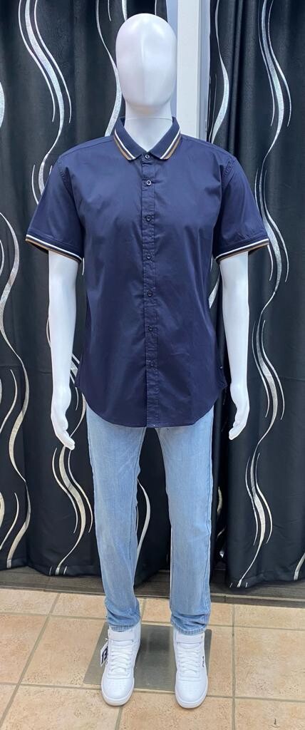34026 Gareth Stretch Polo Shirt-Navy