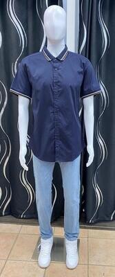 34026 Gareth Stretch Polo Shirt-Navy