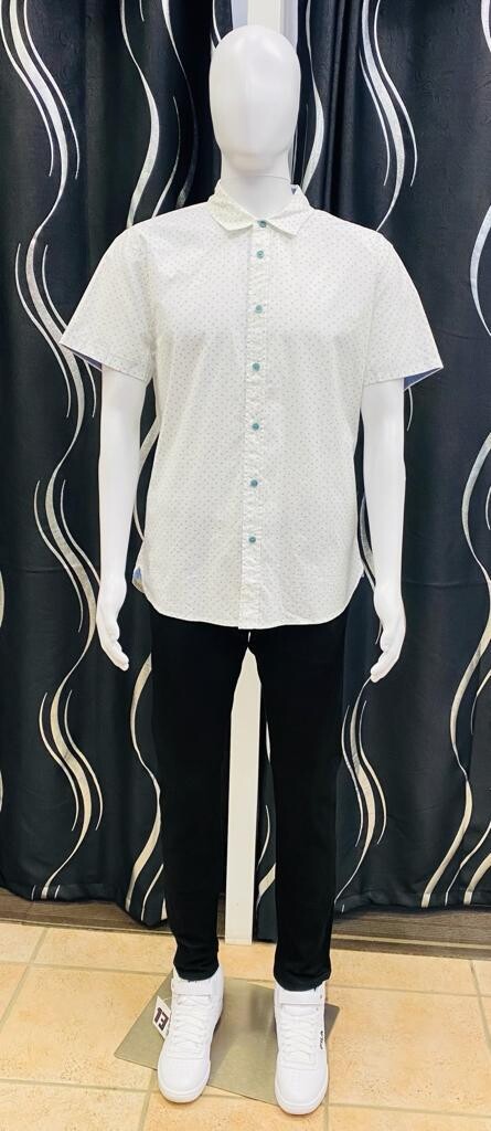 3052 Ellis Printed Shirt-White