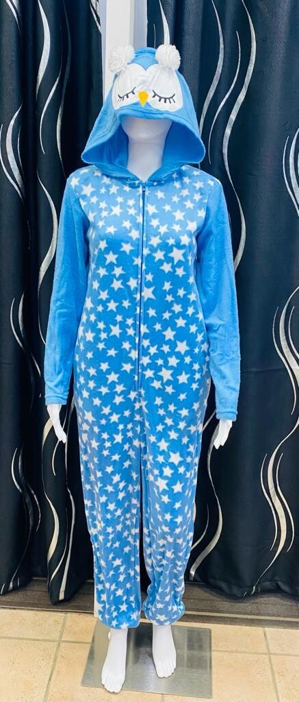 Night Owl Star Onesies-Blue/White