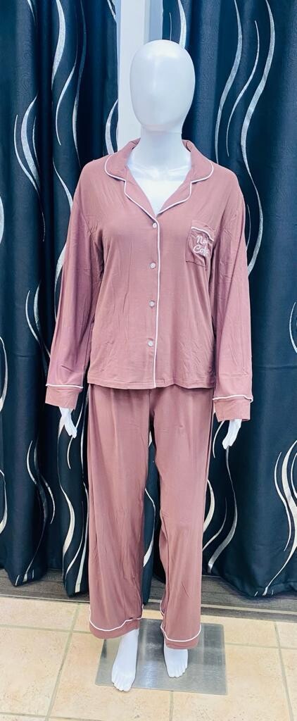Ladies Pj Set-Brown