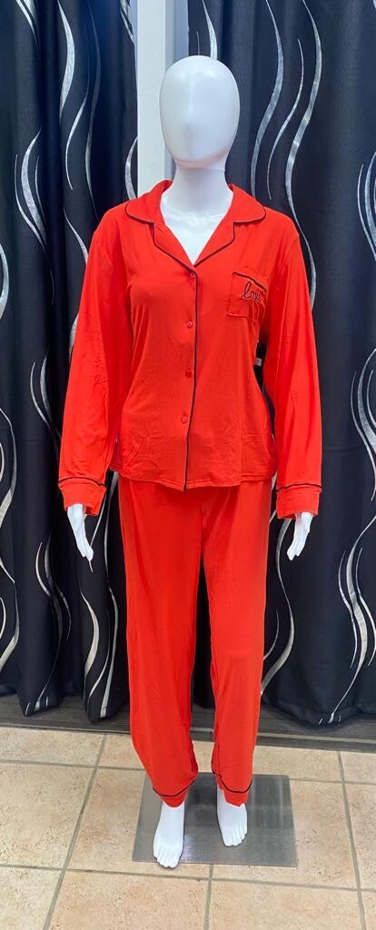 Ladies Pj Set-Love Red