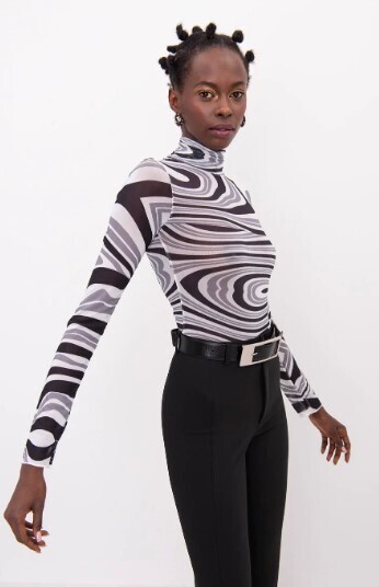 17414 High Neck Top-Multi