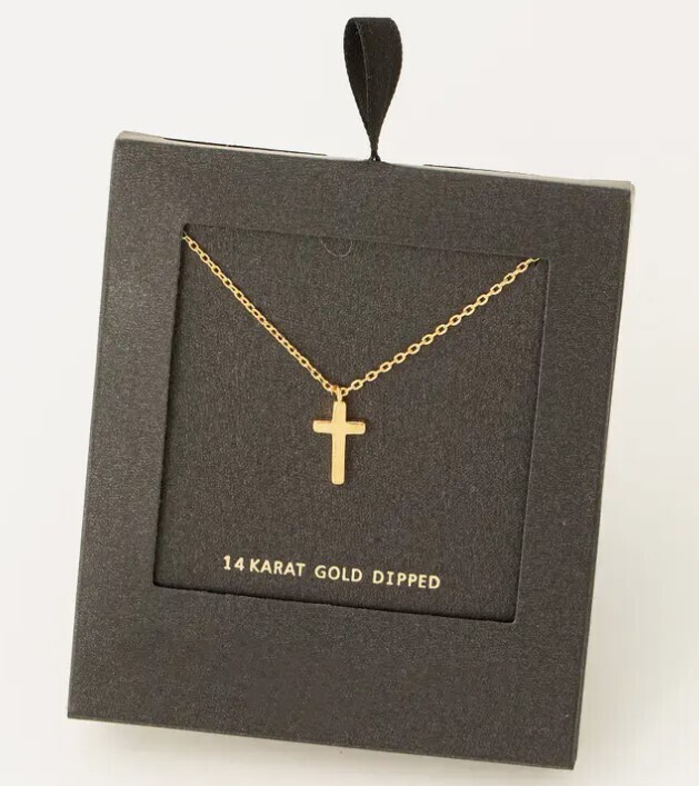 SB29354 Cross Pendant Necklace-Gold