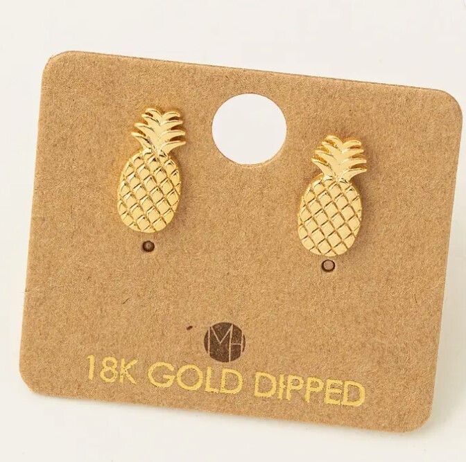 KE6197 Pineapple Stud Earrings-Gold