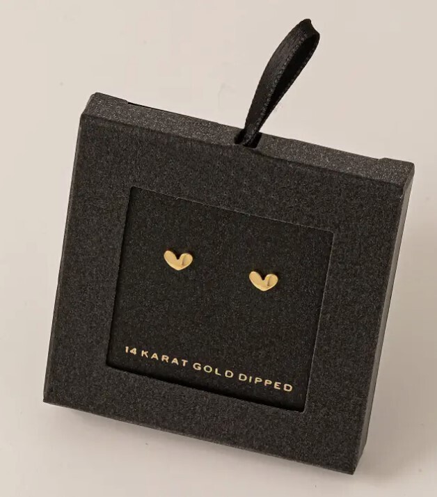 SB18885 Mini Heart Stud Earrings-Gold