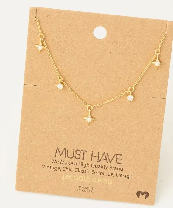 NN6612 Star Charm Necklace-Gold