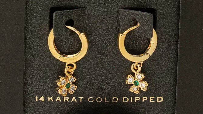 SB19240 Drop Huggie Earrings-Gold