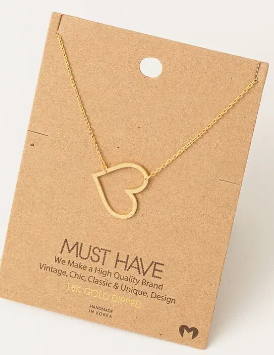 NN1735 Heart Shape Necklace-Gold