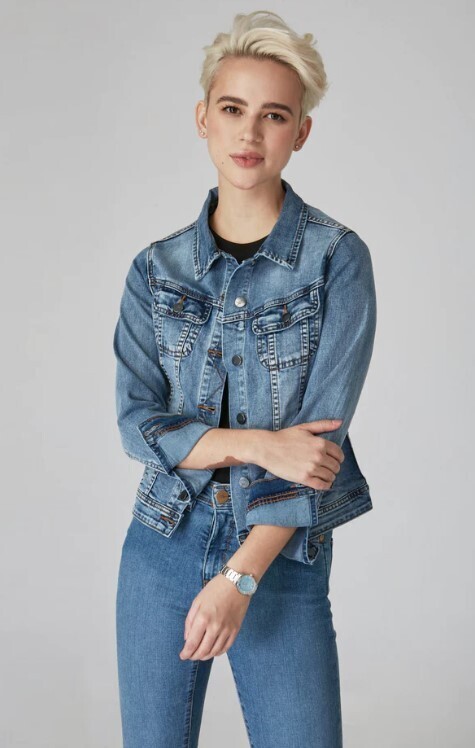Gabriella Denim Jacket-Light Blue Distressed