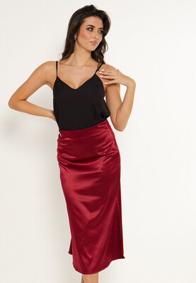 YO28635 Sea Lavenders Skirt-Wine