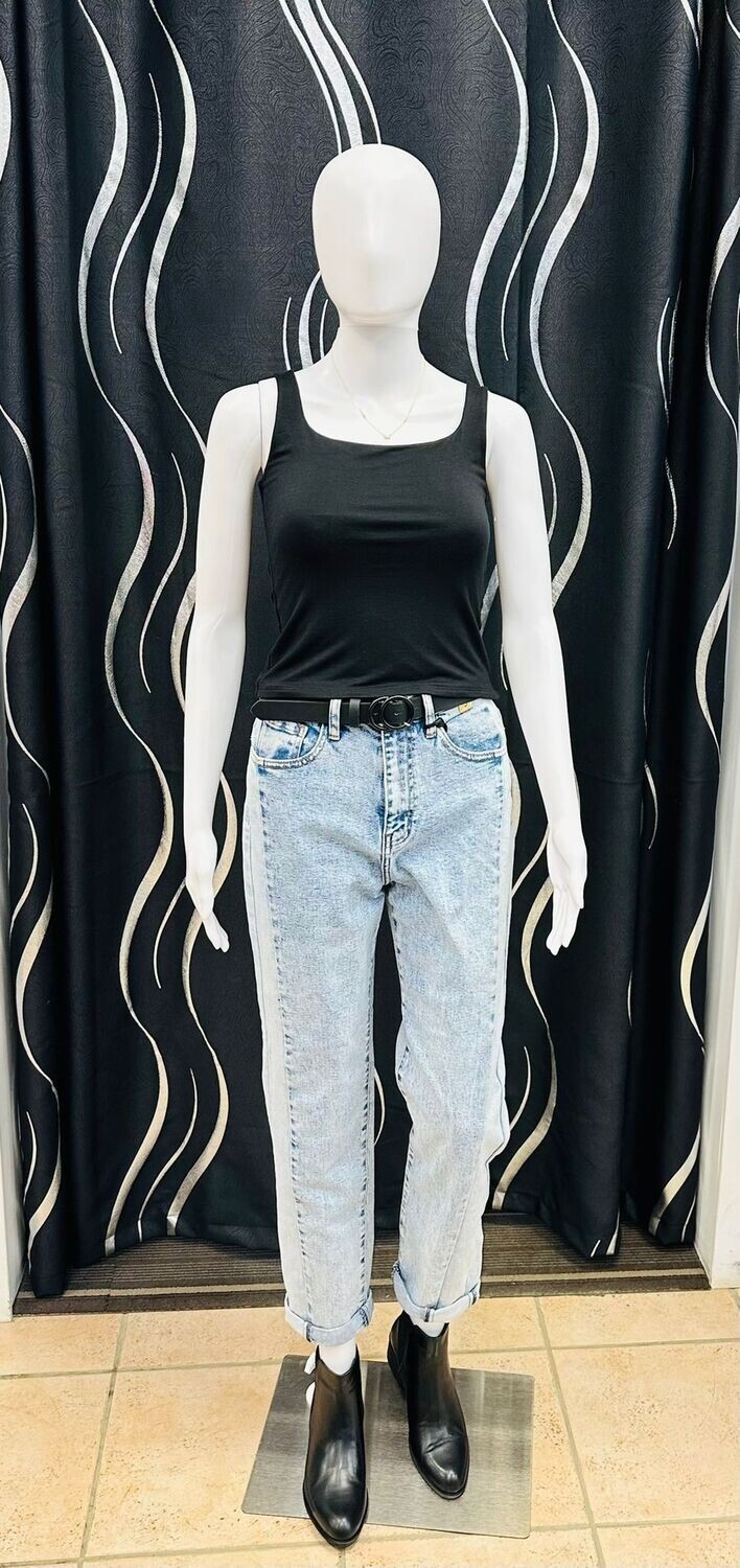 WMT1888 Square Neck Lola Top-Black