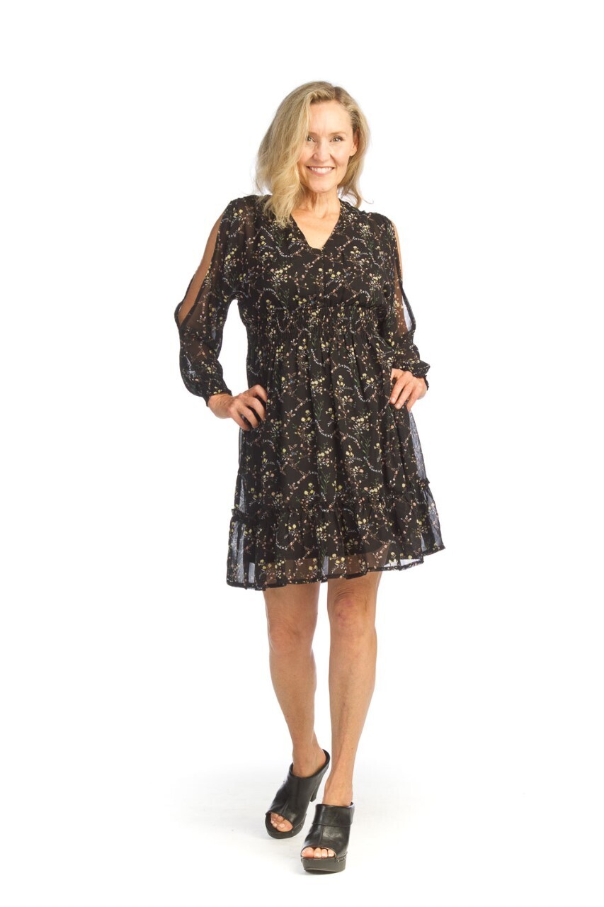PD-14618 Georgette Dress-Ditsy Floral