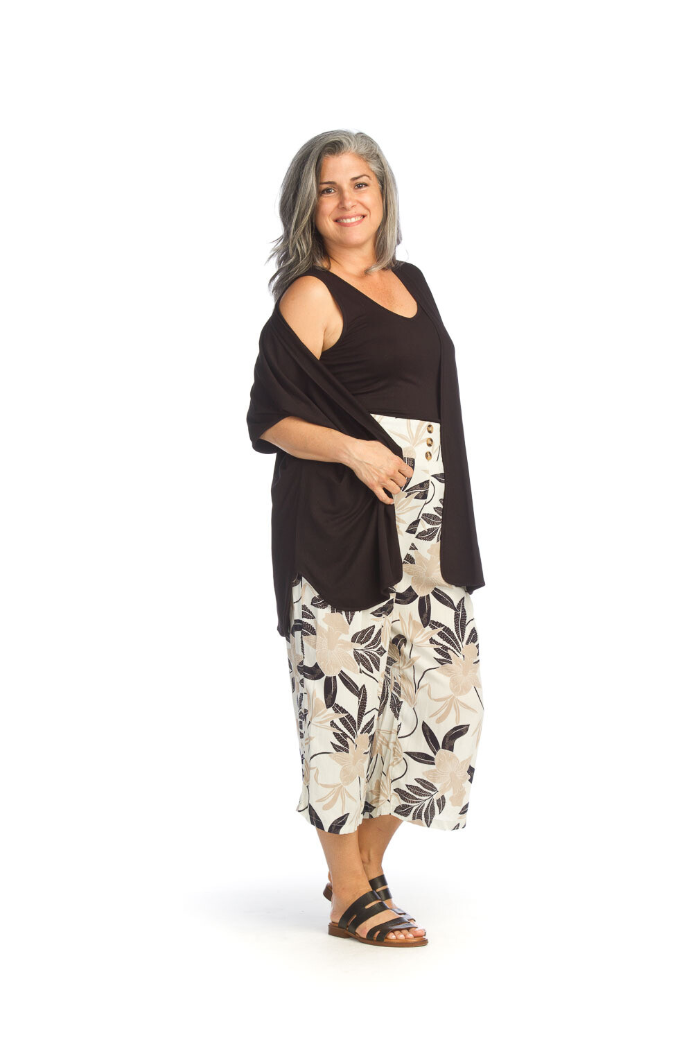 PT-14012 Bamboo S/S Coverup-Black