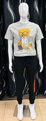 HG2310713 Syntax Bear S/S Tee-Heather Grey