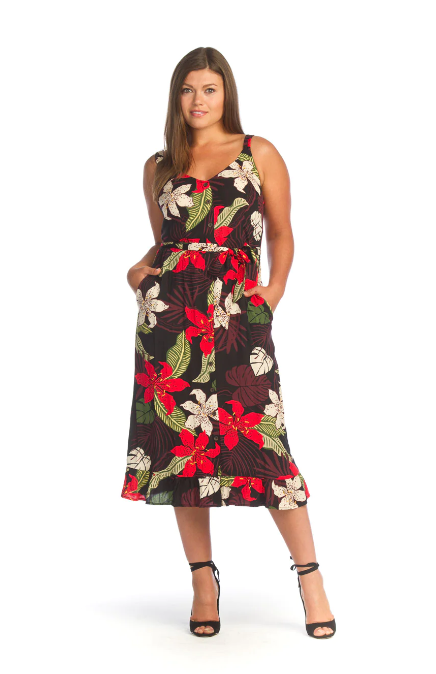 PD-14617 Tropical Print Dress-Floral Multi
