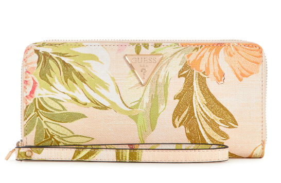 FG877046 Emiliya Large Zip Around-Peach Floral