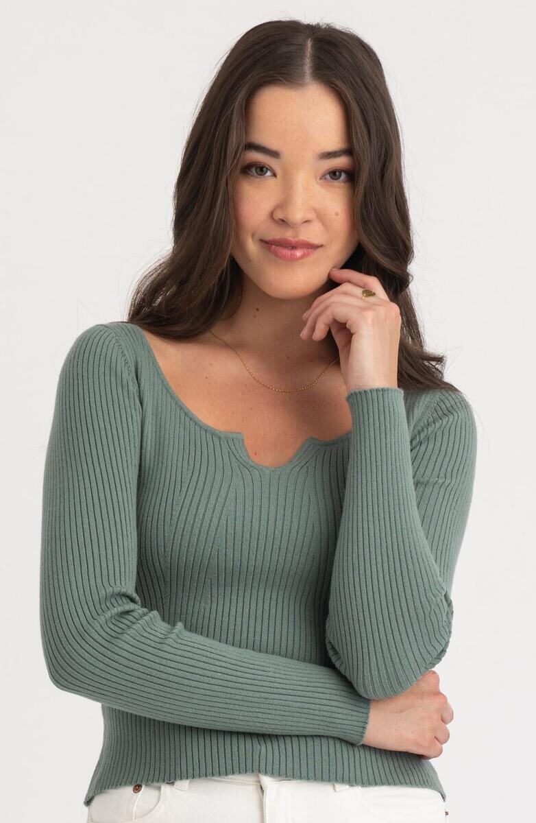 311206 Rosie Superscoop Sweater-Agave Green