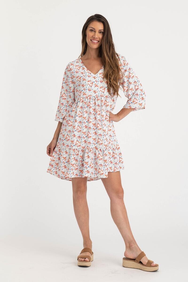 311505 Grace Babydoll Dress-Watercolor Floral