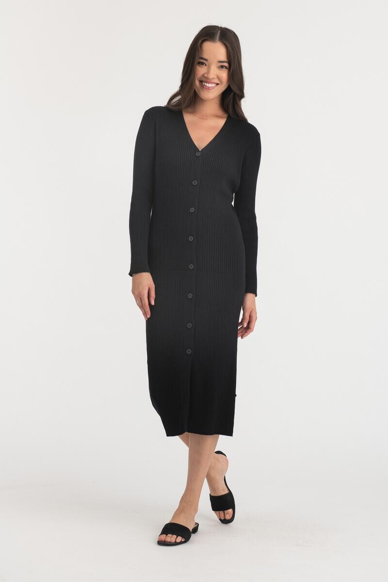 311207 Mel Long Cardigan-Black