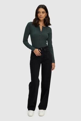 WKUL-HRD200 High Rise Denim-Washed Black