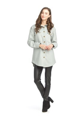 JT-11723 Solid Shacket-Sage Green