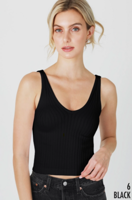 NS8215 Wide Ribbed Tank-Black