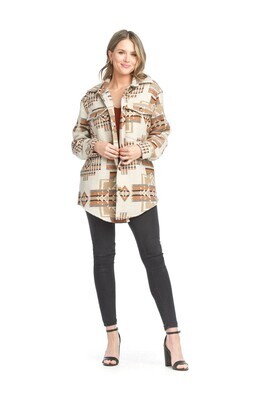 JT-15708 Global Woven Shacket-Beige