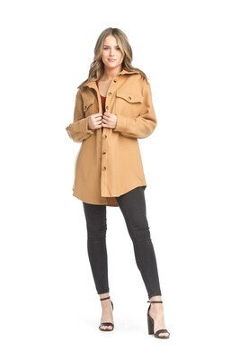 JT-11723 Solid Shacket-Camel