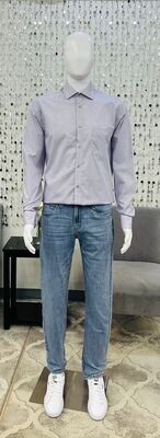 CK Regular Fit Dress Shirts-Purple Printed