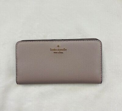 Darcy Leather Slim Bifold-Taupe