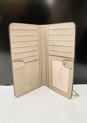 Darcy Leather Slim Bifold-Taupe