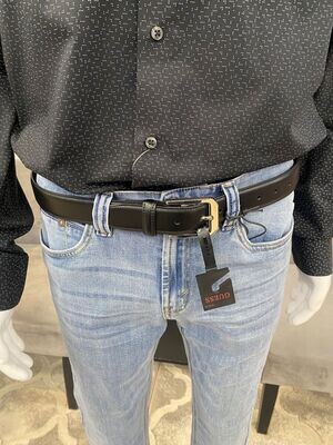 01C012 Logo Buckle Belt-Black