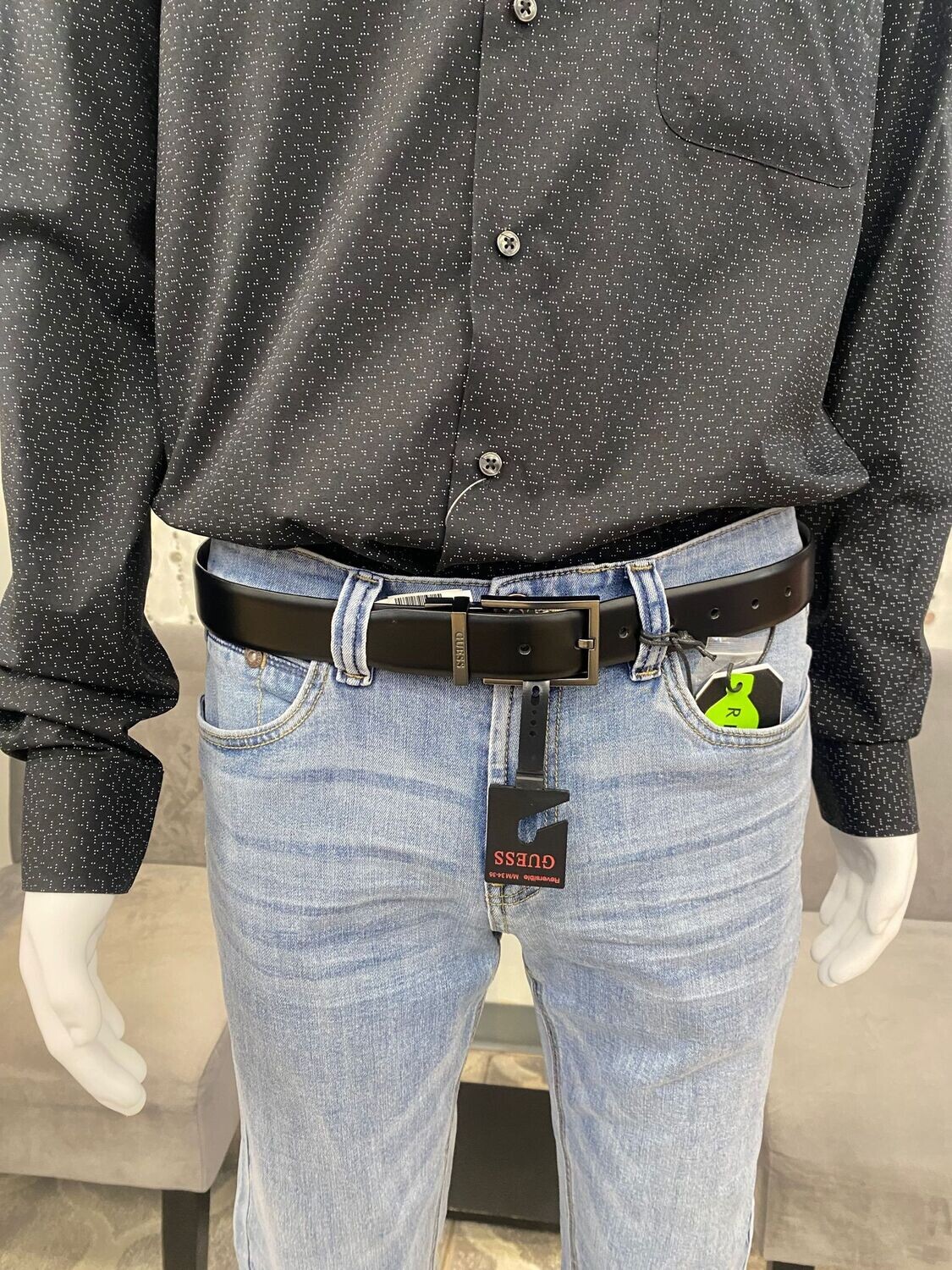 1C006 Guess Reversible Belt-Blk/Brown