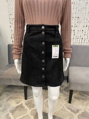 Simone Buttoned Skirt-Black