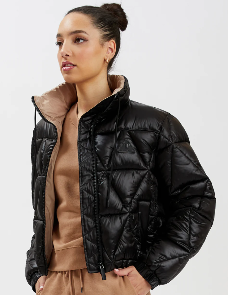 8168573 Crop Puffer Jacket-Black
