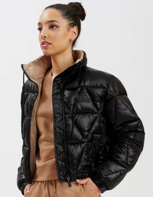 8168573 Crop Puffer Jacket-Black