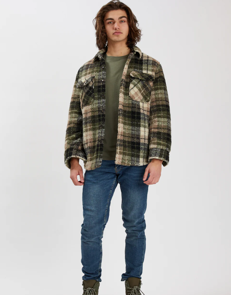 7164593 Sherpa Camo Shacket-Eggshell