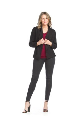JT-15719 Drape Neck Blazer-Black