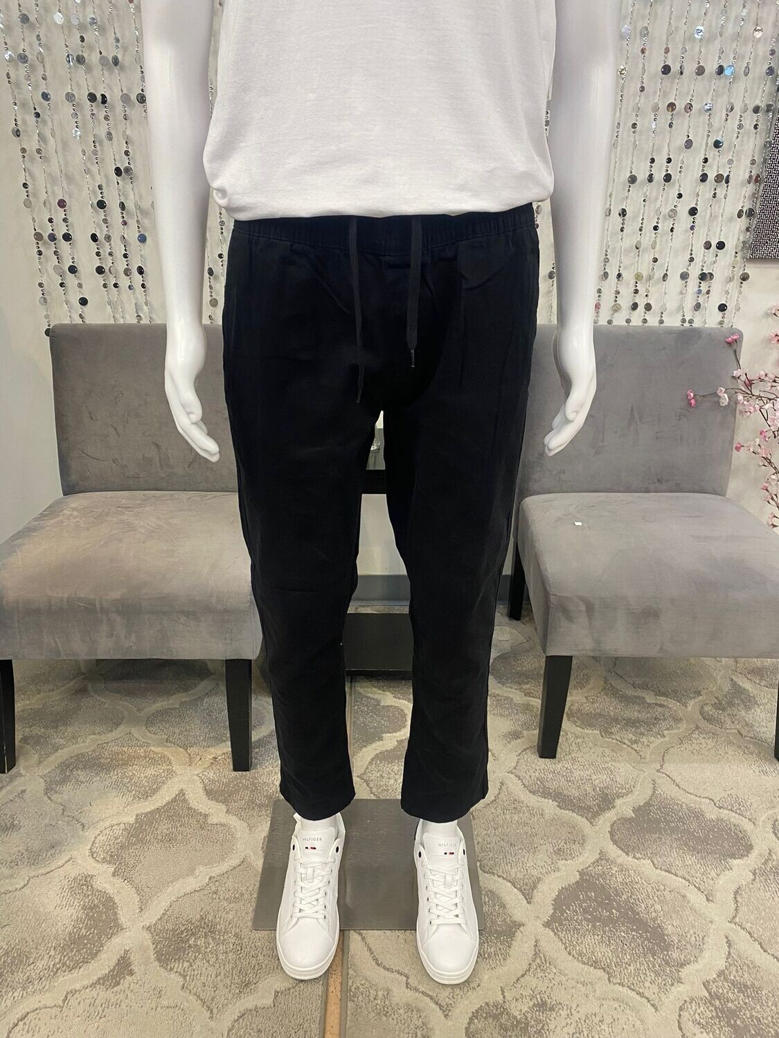 37MW007S Mens Pull On Pant-Black